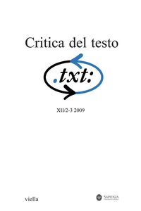 Critica del testo (2009) Vol. 12/2-3