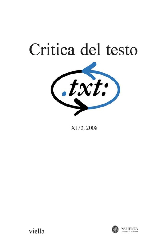Critica del testo (2008) Vol. 11/3