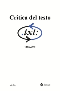 Critica del testo (2005) Vol. 8/3