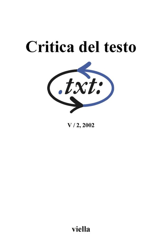 Critica del testo (2002) Vol. 5/2