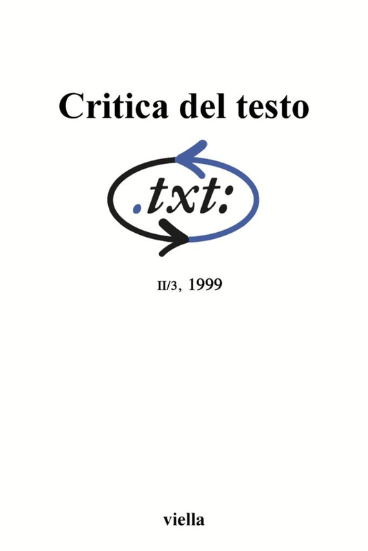 Critica del testo (1999) Vol. 2/3