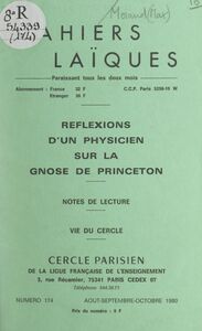 Réflexions d'un physicien sur la gnose de Princeton Notes de lecture. Vie du Cercle