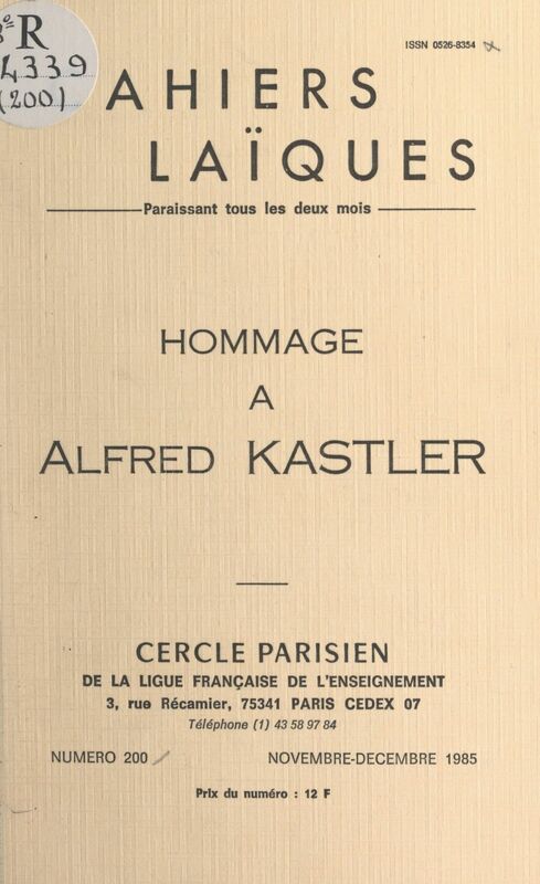 Hommage à Alfred Kastler