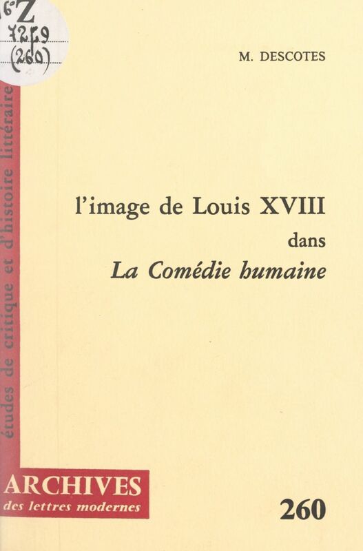 L'image de Louis XVIII dans "La comédie humaine"