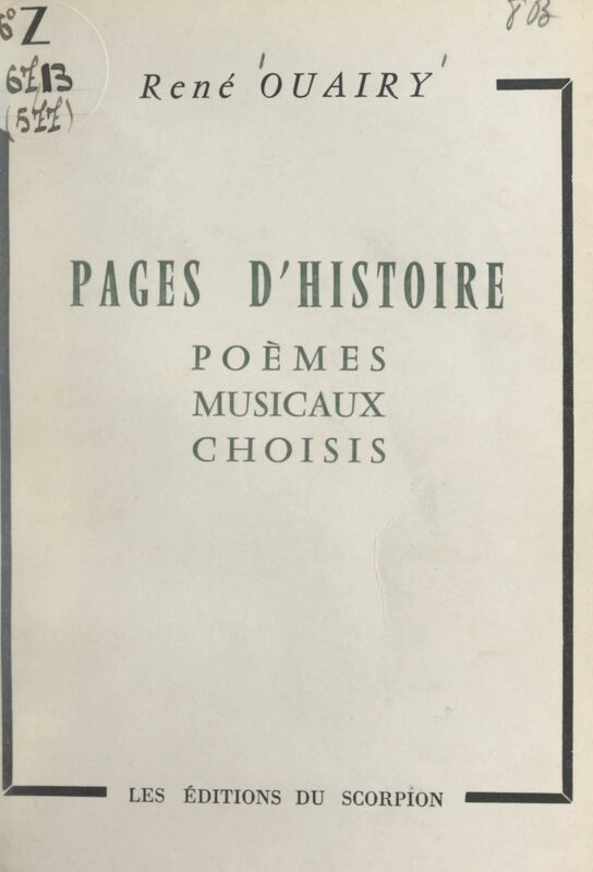 Pages d'histoire Poèmes musicaux choisis