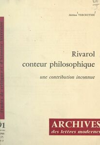 Rivarol, conteur philosophique Une contribution inconnue