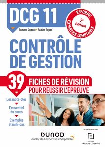 DCG 11 Contrôle de gestion - Fiches de révision - 2e éd. Réforme Expertise comptable