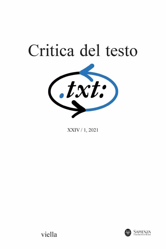 Critica del testo (2021) Vol. 24/1