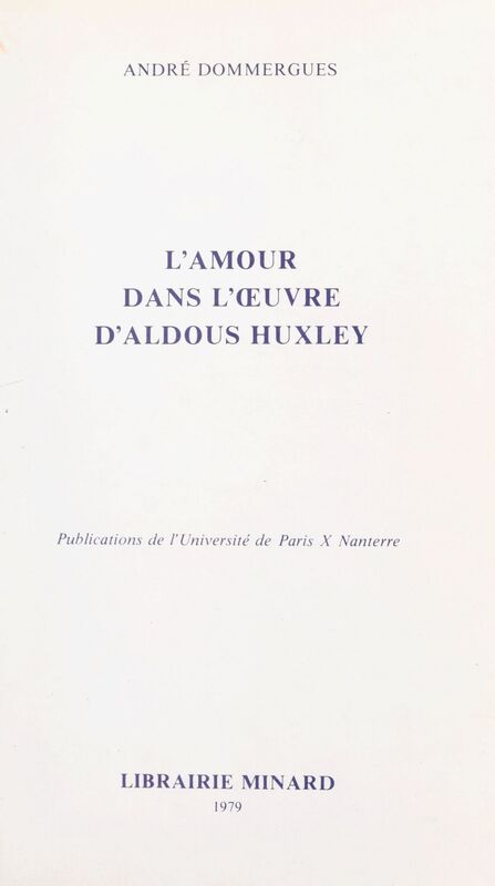 L'amour dans l'œuvre d'Aldous Huxley