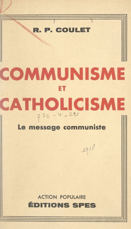 Communisme et catholicisme Le message communiste