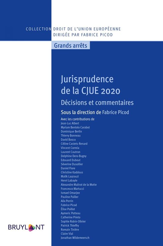 Jurisprudence de la CJUE 2020 Décisions et commentaires