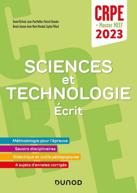 Concours Professeur des écoles 2023 - Sciences et technologie Ecrit