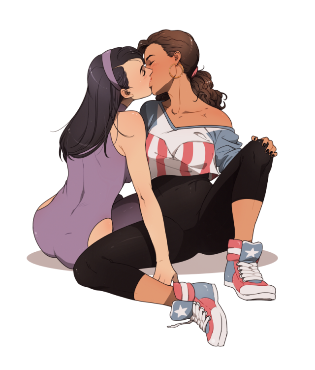 A Hot Amerikate Kiss | AmeriKate Lesbian Love | Luscious Hentai Manga & Porn