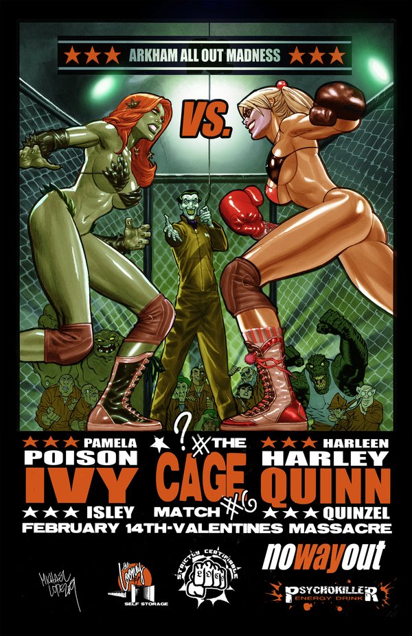 600px x 927px - Harley Quinn vs Poison Ivy Fight Poster | Superhero Catfights Female  Wrestling & Combat | Luscious Hentai Manga & Porn