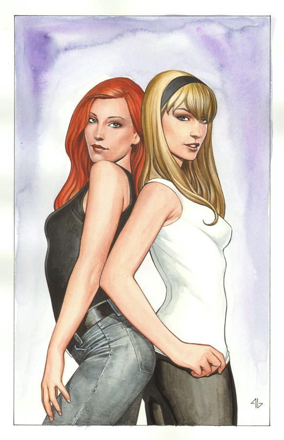 Blonde Haired Lesbian Hentai - Redhead Vs Blonde | Mary Jane & Gwen Stacy Lesbian Hentai | Luscious Hentai  Manga & Porn