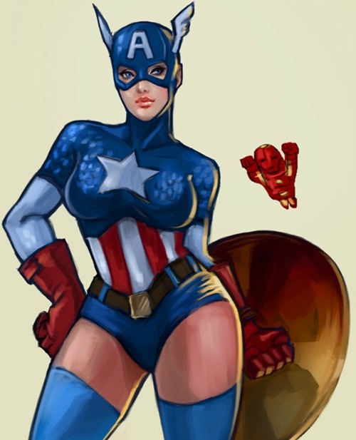 Female Captain America Cosplay Porn - Captain America As Female Heroine | Gender Bender Superhero Sex Change |  Luscious Hentai Manga & Porn