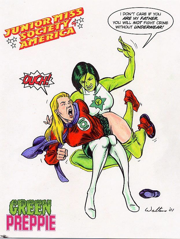Gender Bender Spanking - Jade Spanks Gender Bender Green Lantern | Superhero Spanking & Paddling |  Luscious Hentai Manga & Porn