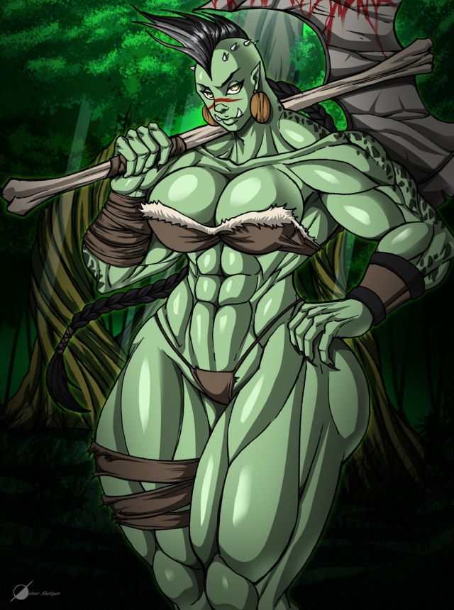 Female Orc Porn - Muscled Female Orc Pic | Female Orcs with Axes | Luscious Hentai Manga &  Porn