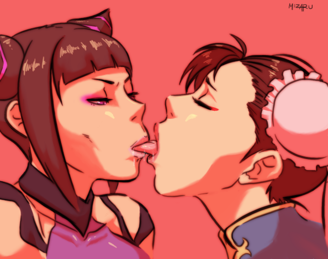 Hentai Lesbian Tongue Kissing - Juri Han & Chun Li Tongue Sucking | Street Fighter Lesbians | Luscious Hentai  Manga & Porn