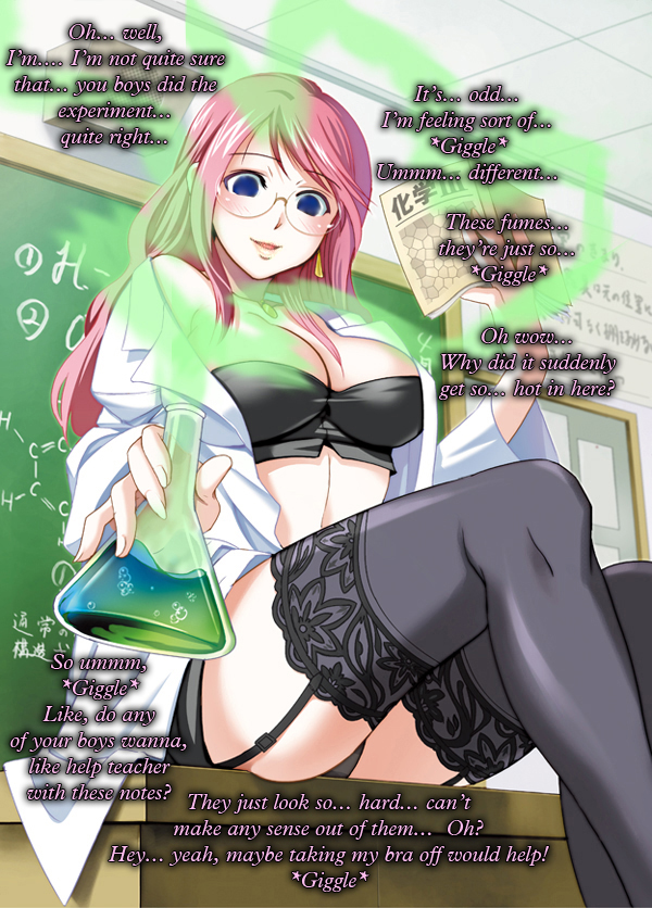 600px x 836px - Chemistry can be loads of fun | Hypnosis/Transformation Hentai with Captions  | Luscious Hentai Manga & Porn