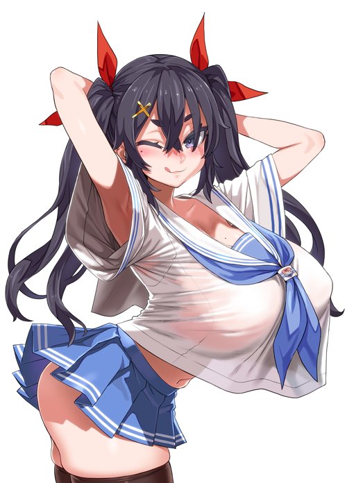Big Breasts Hentai Armpits - Sopra Amane Asanagi Lowres Virtual Youtuber Armpits Arms Up Big Breasts  Blush Braless Hair Ribbon 5180572 | Artist: Asanagi | Luscious Hentai Manga  & Porn