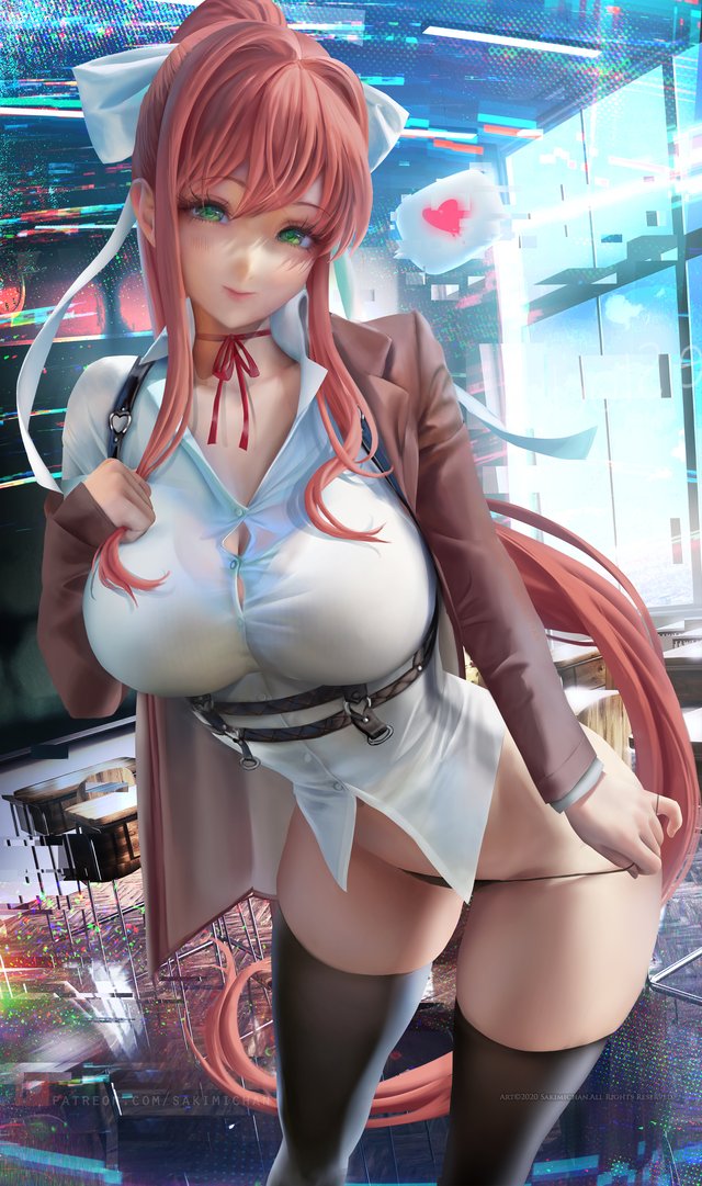 Hentai Virtual Girl - Monika Virtual Girlfriend Sfw1 | Sakimichan Collection | Luscious Hentai  Manga & Porn