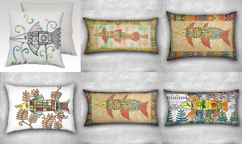 Aperçu de Pillows with fish