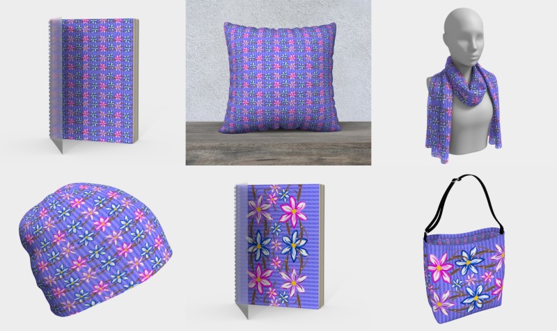 Ultra Violet Stripes with Flowers preview