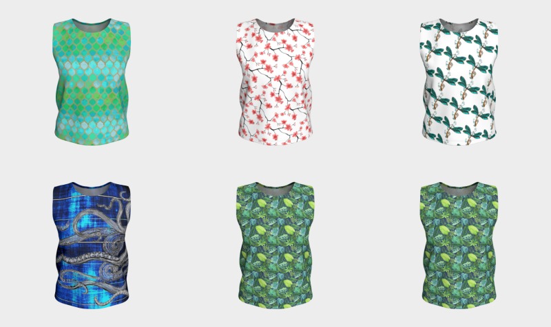 Coastal, Floral, Trendy Loose Tank Tops preview