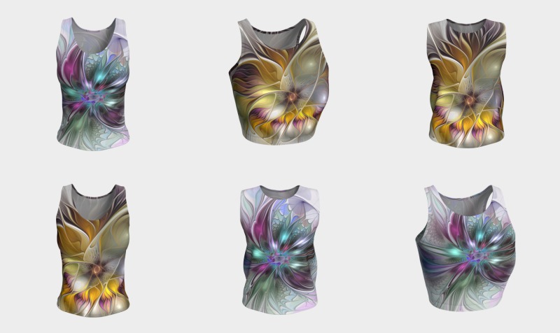 Tops With Abstract Fractal Art Flowers preview