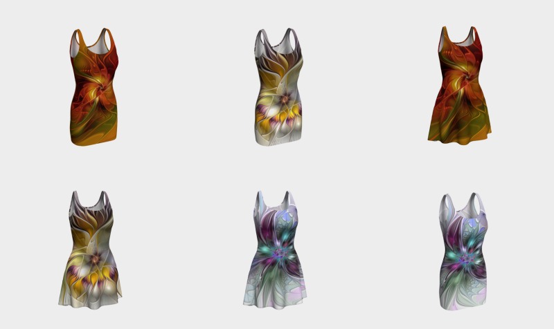 Dresses With Abstract Fractal Art Flowers preview