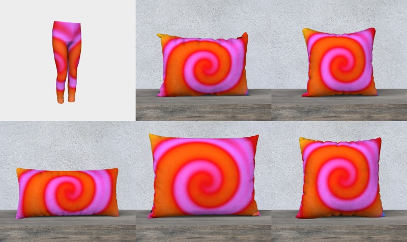 Aperçu de  Bright Colorful Orange Pink Swirl Abstract
