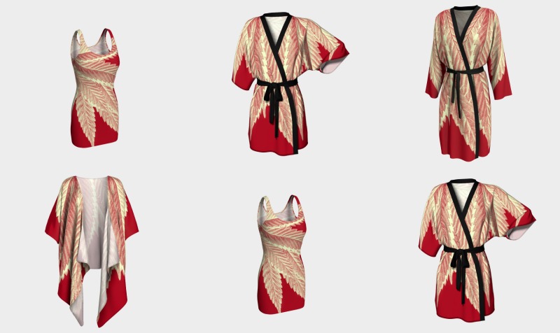 Marijuana Leaves Buffalo Gal Red and Cream preview