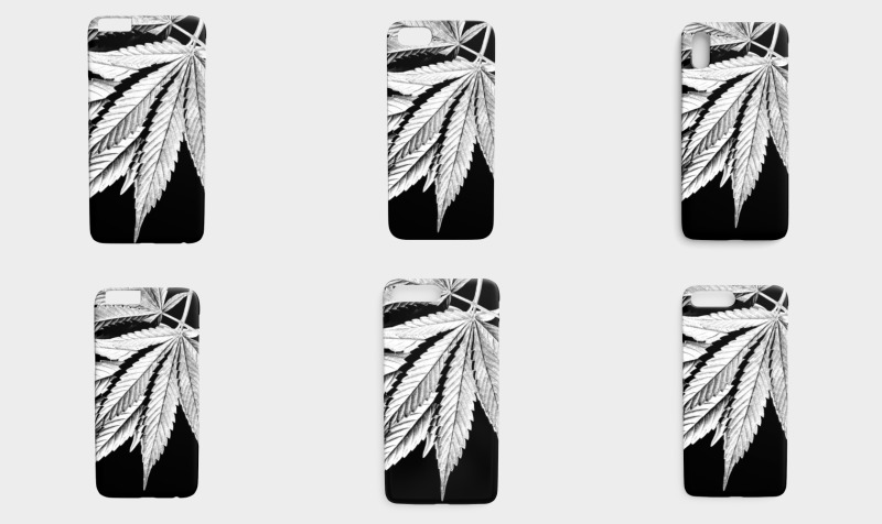 Phone Covers:  Marijuana Leaves Film Noir preview