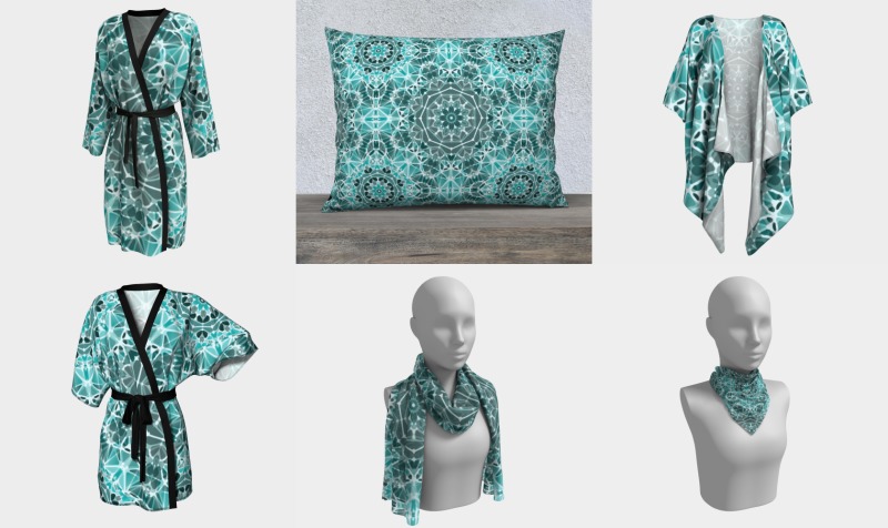 Turquoise and Gray Kaleidoscope preview