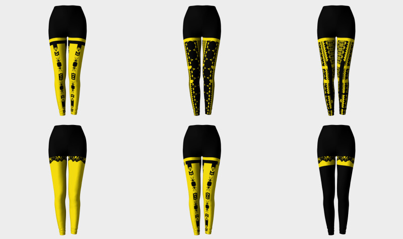 leggings noirs jaunes preview