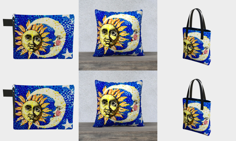 Sun Moon Stars -navy preview