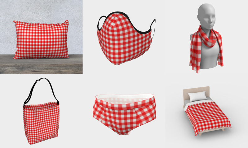 Gingham Red and White Weave Pattern preview