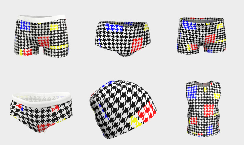 Aperçu de Houndstooth Abstract Black and Colours Modern Art Pattern