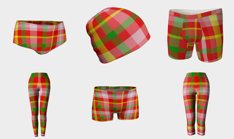 Red Yellow Pink and Green Tartan preview