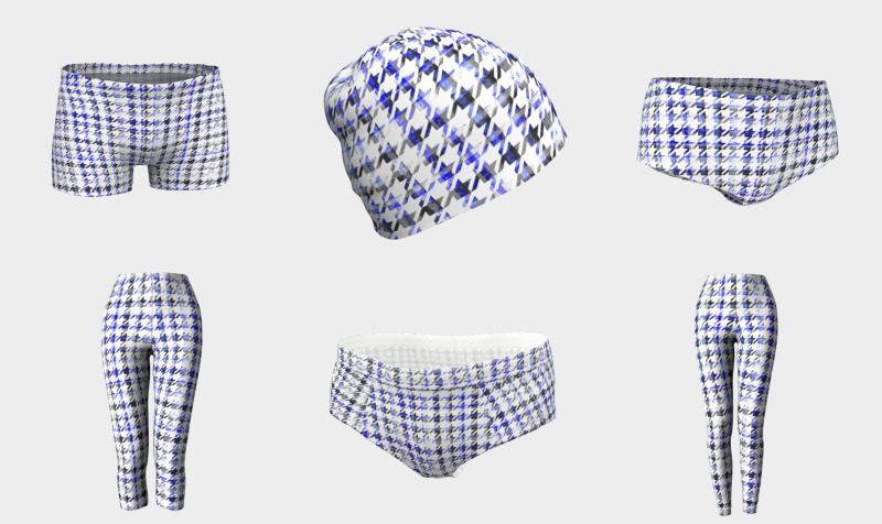 Houndstooth Blue Black and White Plaid Pattern preview