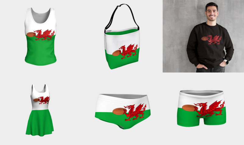 Welsh Dragon With a Rugby Ball preview
