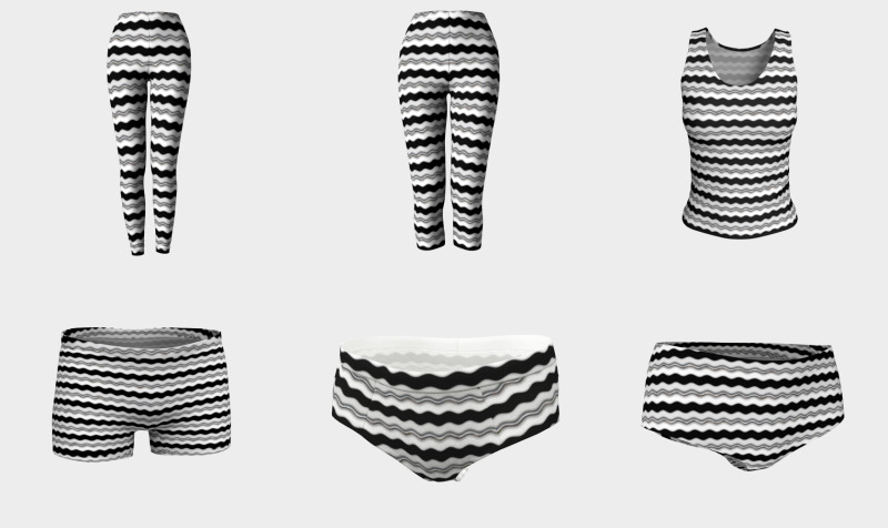 Aperçu de Silver Black and White Wiggly Line Pattern