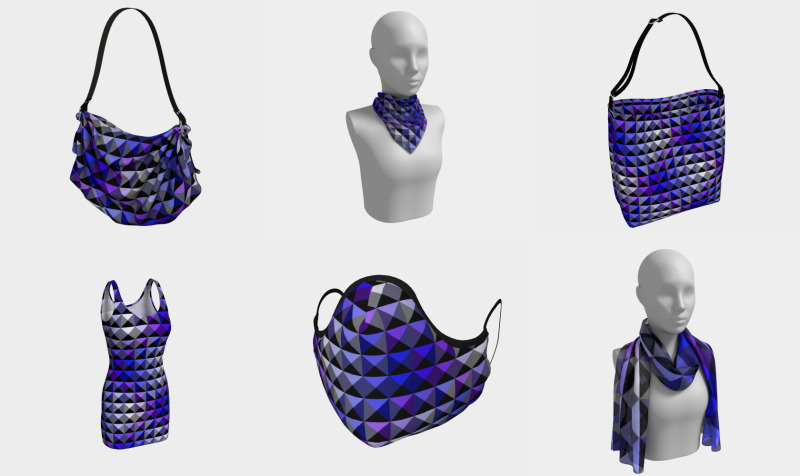 Geometric Blue and Purple Pyramid Pattern preview