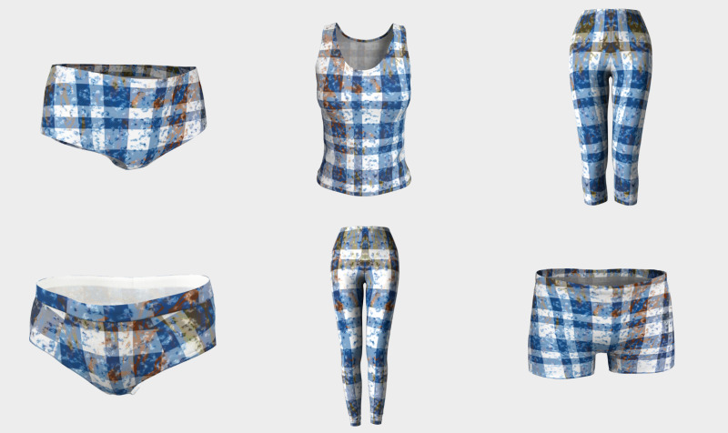 Distressed Blue and White Plaid preview