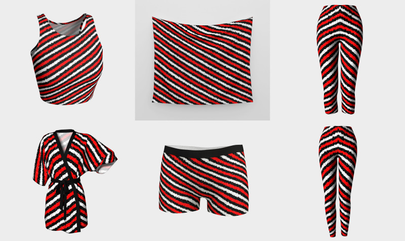Jiggly Speckled Red Black and White Diagonal Pattern preview