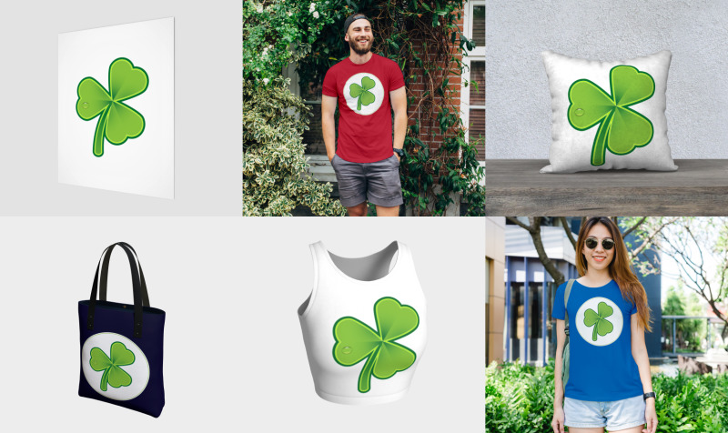 Green Shamrock on white preview