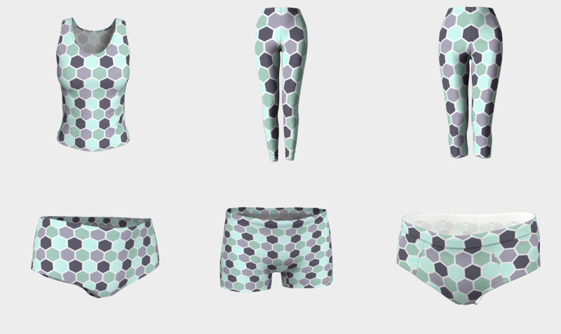 Aperçu de Honeycomb Grey and Green Pastel Pattern