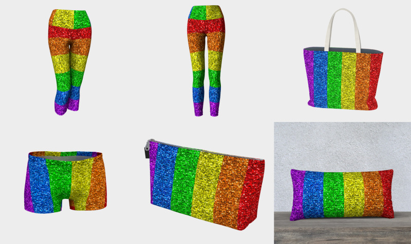 LGBT flag vibrant rainbow glitter sparkles preview
