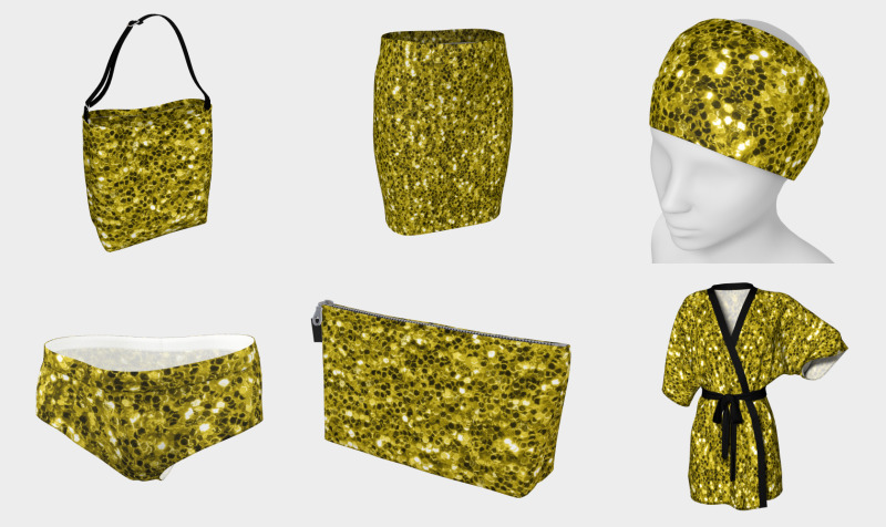 Dark illuminating yellow glitter sparkles preview